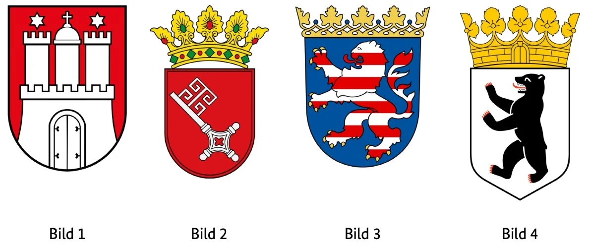 Abbildung zu Frage 1 für Berlin: Welches Wappen gehört zum Bundesland Berlin?