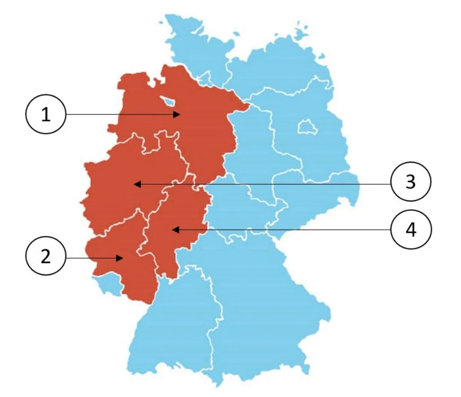 Nordrhein-Westfalen, soru 8 için görsel: Kuzey Ren-Vestfalya hangi eyalettir?